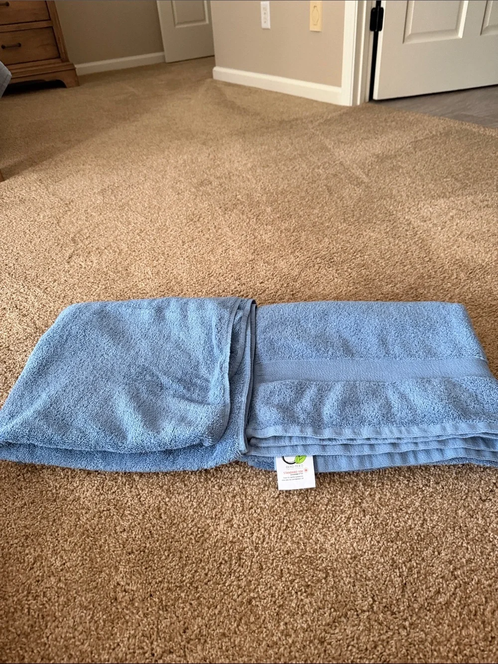 Light Blue Plush Bath Towel - Soft & Absorbent